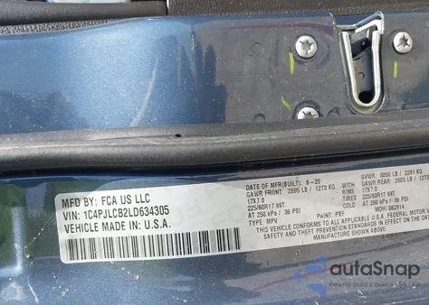 2020 Jeep Cherokee Latitude Fwd from USA, damaged, VIN 1C4PJLCB2LD634305